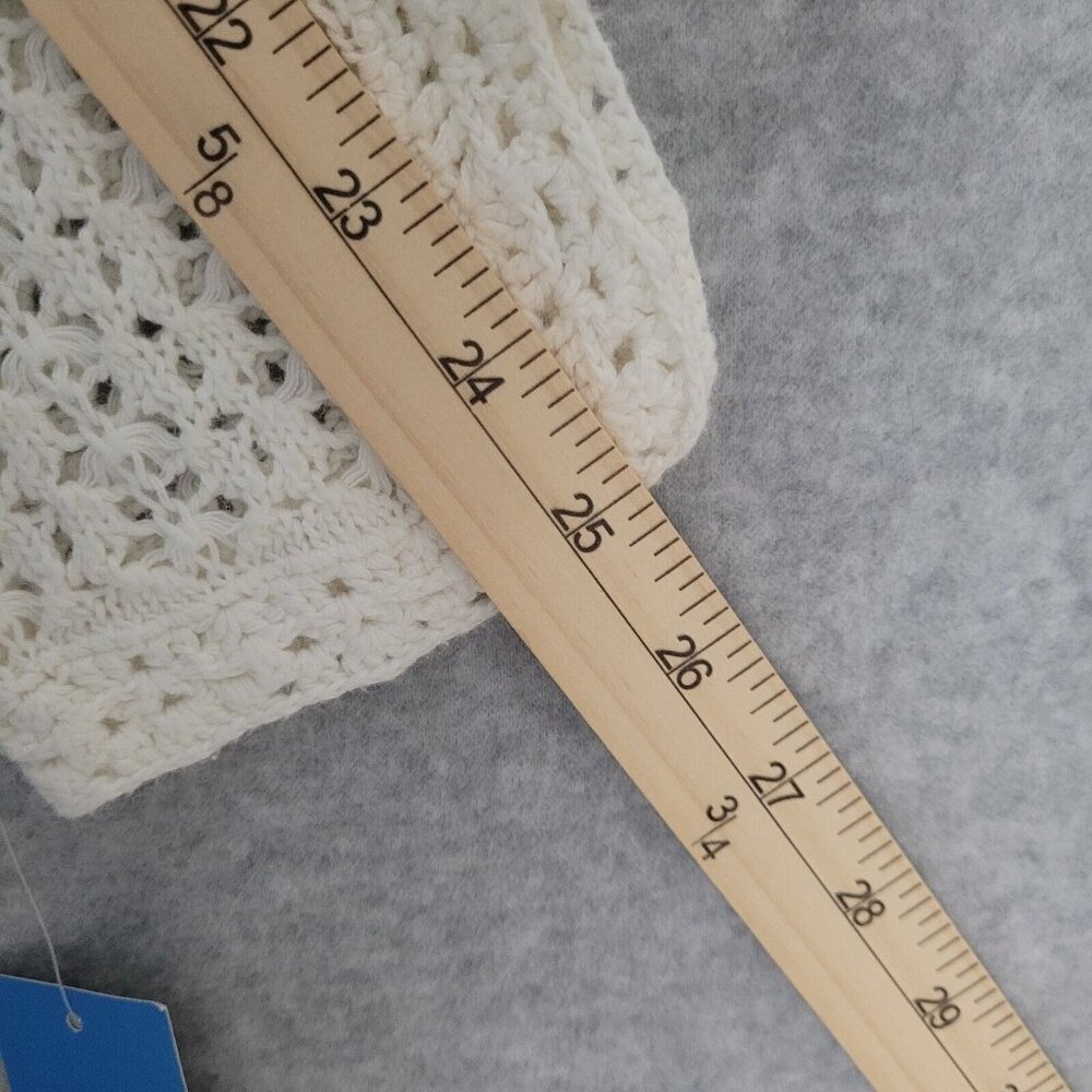 Relativity Womens Crochet Knit Sweater Top Size 1X White Cottagecore Boho NWT - Picture 14 of 16